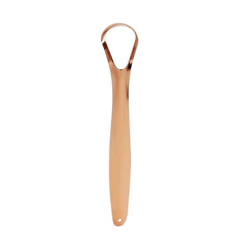 Tongue Scraper Tongue Cleaner for Adults - Professional Tongue Cleaning Tool to Reduce Bad Breath, Stainless Steel Tongue Scrapers (Rose Gold)