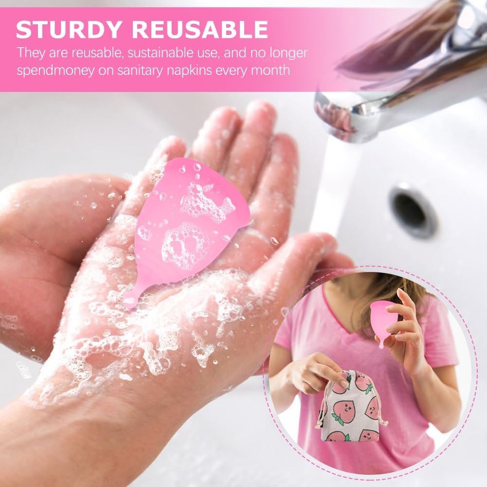 Menstrual Cups Soft & Flexible Period Cups for Women Upto 12 Hours Eco-Friendly & Safer Tampons  Pads Alternative Copa Menstrual
﻿
