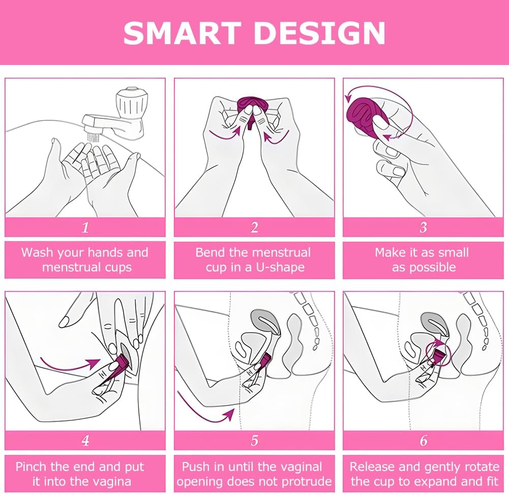 Menstrual Cups Soft & Flexible Period Cups for Women Upto 12 Hours Eco-Friendly & Safer Tampons  Pads Alternative Copa Menstrual
﻿