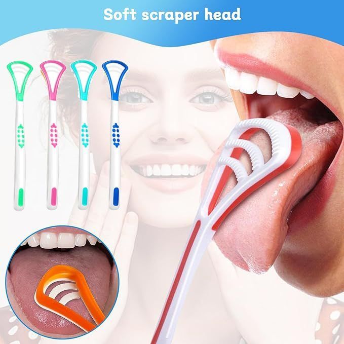 Tongue coating cleaner scraping tongue coating brush scraping tongue plate oral cleaning brush tongue cleaning tool for men and women with bad breath and soft hair