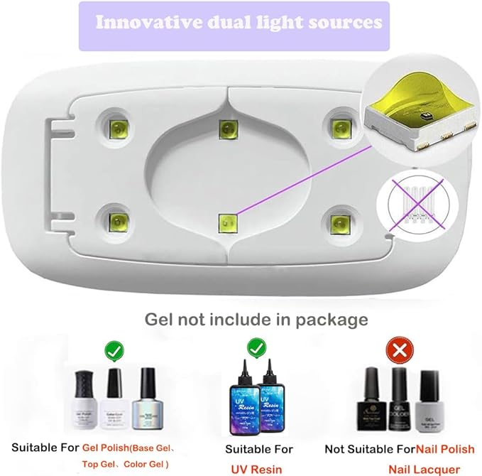 UV LED nail dryer Mini Gel nail lamp Portable Curing light for Gel Nail Polish,6w
