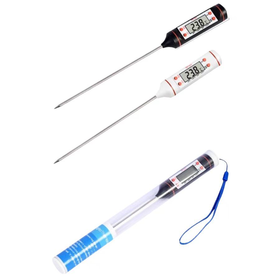 Digital Meat Thermometer for Cooking Liquid Deep Frying Oil Candy, Kitchen Food Instant Read Thermometer with Super Long Probe, Backlit, Lock Function