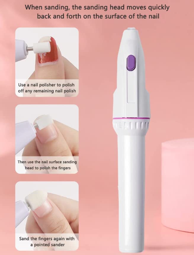 Portable Electric Nail Drill Beginner Efile Kit for Acrylic, Gel Nails, Polishing Shape Tools with 5 Bits