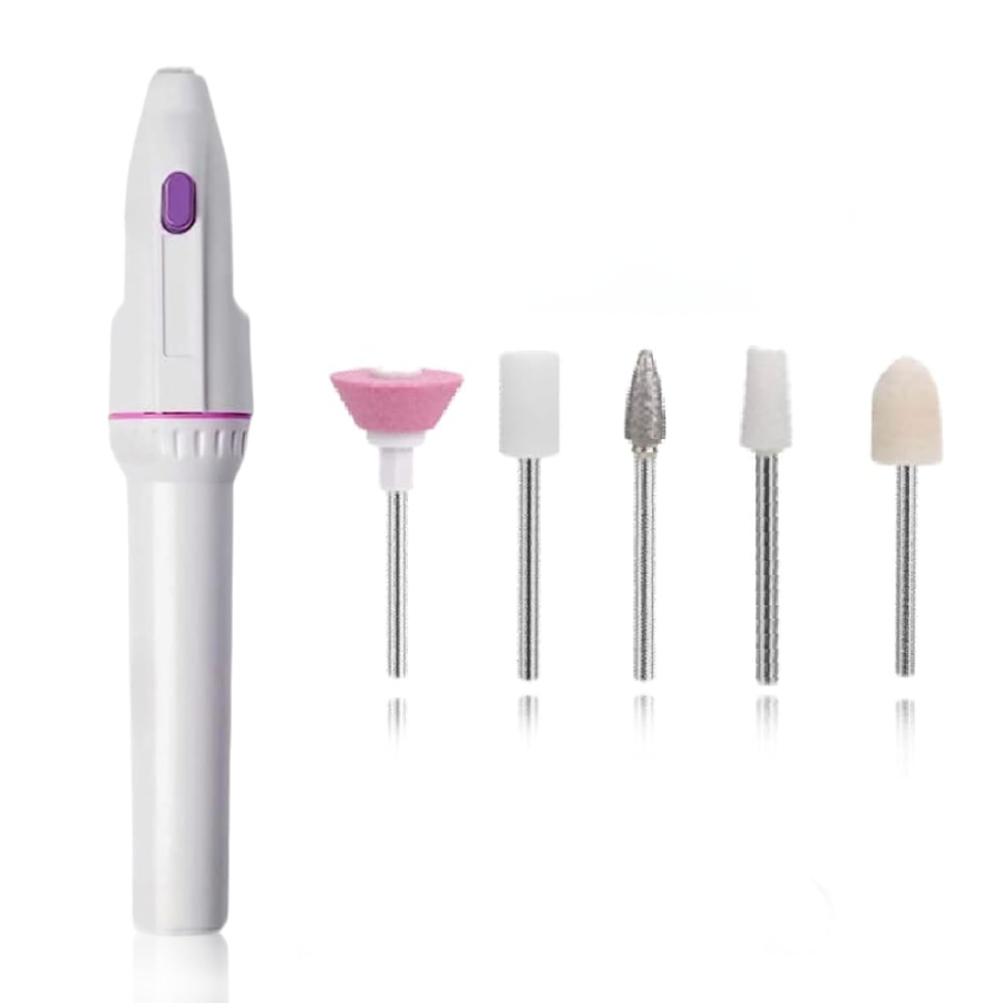 Portable Electric Nail Drill Beginner Efile Kit for Acrylic, Gel Nails, Polishing Shape Tools with 5 Bits