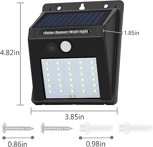 Solar Sensor Lights Outdoor LED Waterproof Security Solar Motion Sensor Wall Lights for Fence Patio Deck Yard Garden with Motion Activated Auto On/Off