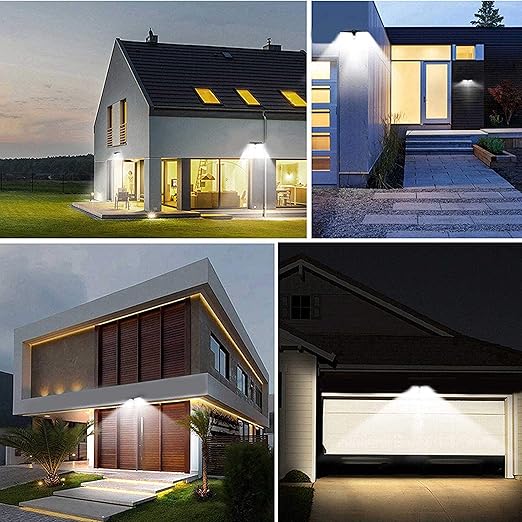Solar Sensor Lights Outdoor LED Waterproof Security Solar Motion Sensor Wall Lights for Fence Patio Deck Yard Garden with Motion Activated Auto On/Off