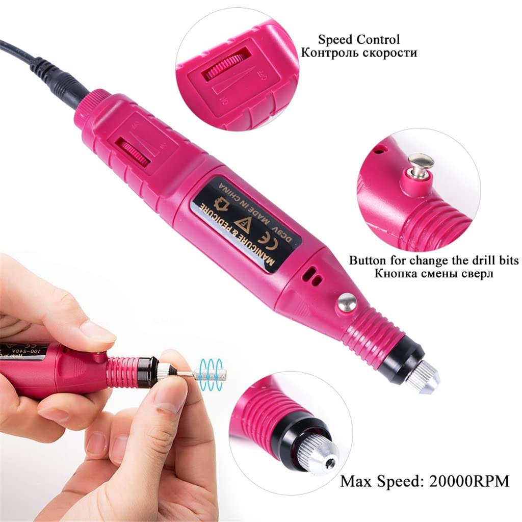 USB Electric Nail Drill Machine,Portable Electric Nail File Efile Set for Acrylic Gel Nails