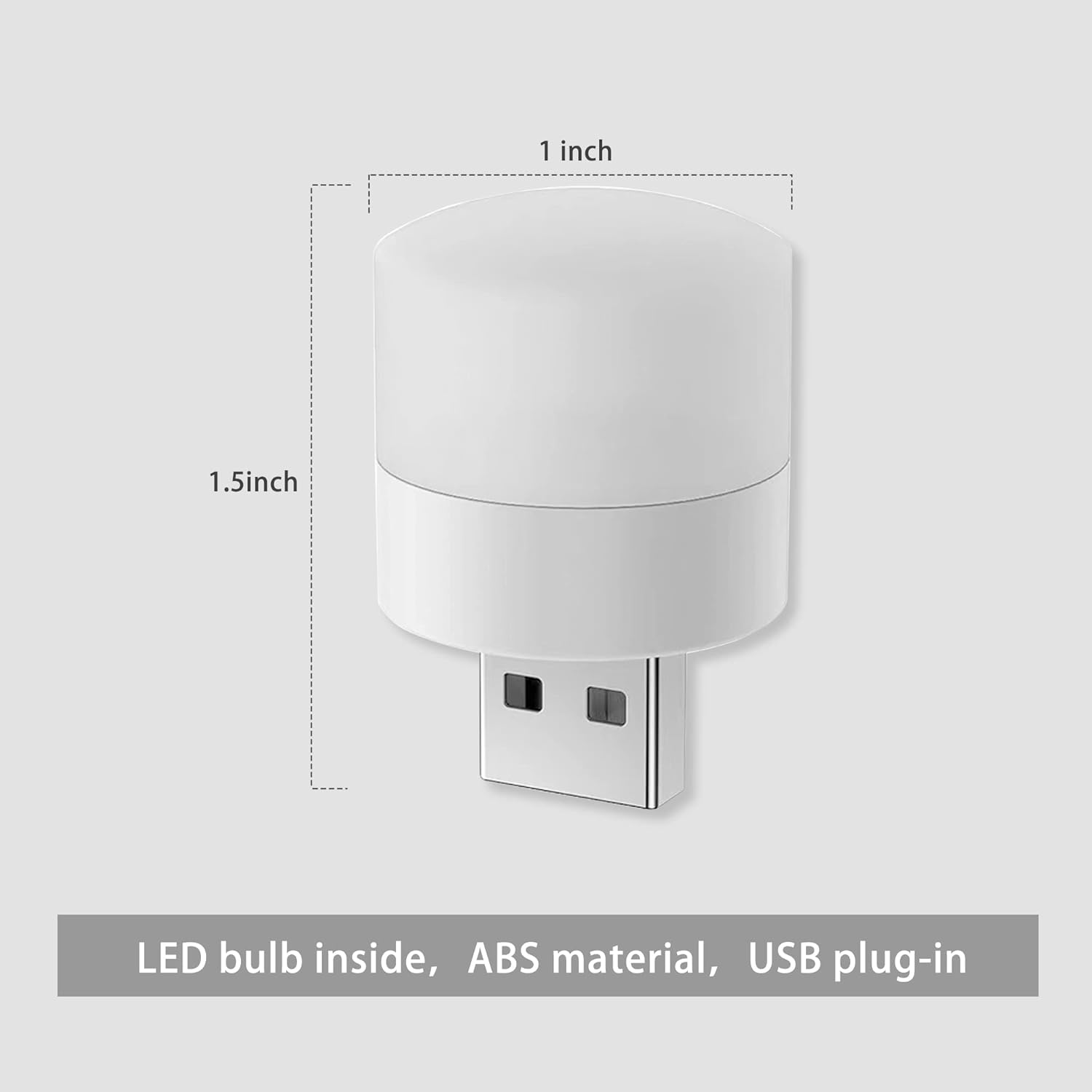2 PCS Night Light, Mini LED Light, Energy-Saving Light, Compact LED Bulb, Portable Lighting, Ambient Lighting, Decorative Lamp, Mini USB Light for Car, Bedroom, Nursery, Bathroom