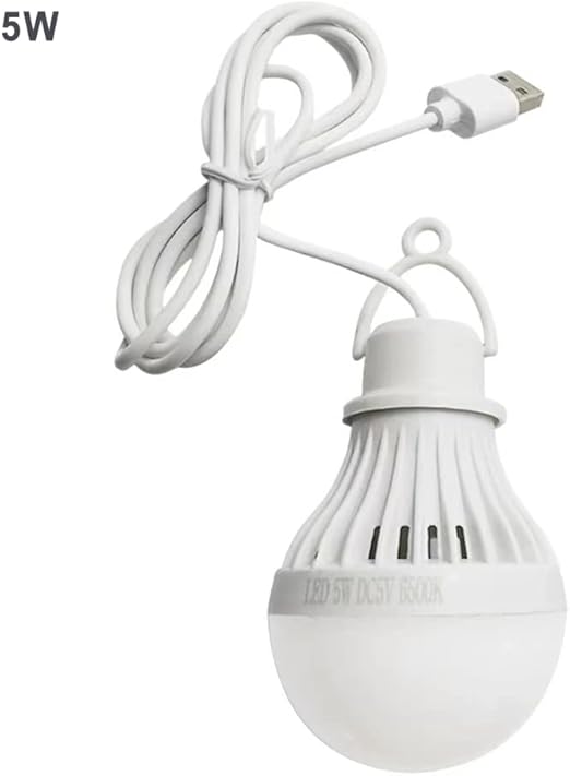 Portable USB LED Lamp Bulb Mini Camping Lantern 5V 5W Hanging Tent Fishing Night Light Book Reading Powerbank Bright Table Lamp