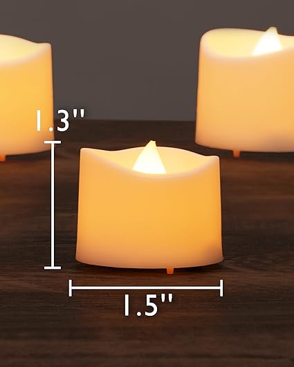 24-Pack Flameless LED Tea Lights Candles Battery Operated, Fake Electric Candles TeaLights for Votive, Aniversary, Wedding Centerpiece Table Decor, Funeral, Halloween, Christmas