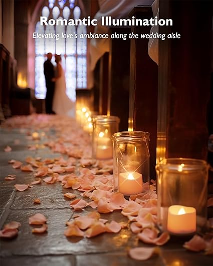 24-Pack Flameless LED Tea Lights Candles Battery Operated, Fake Electric Candles TeaLights for Votive, Aniversary, Wedding Centerpiece Table Decor, Funeral, Halloween, Christmas