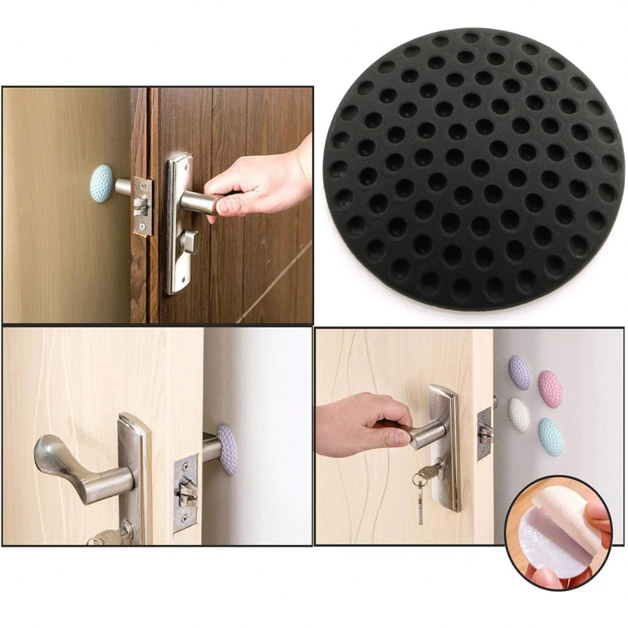 Wall Protectors Door Handle Bumpers Buffer Guard Doorknob Rubber Self Adhesive Silencer Crash Pad for Home Office Doorstop Door Stopper