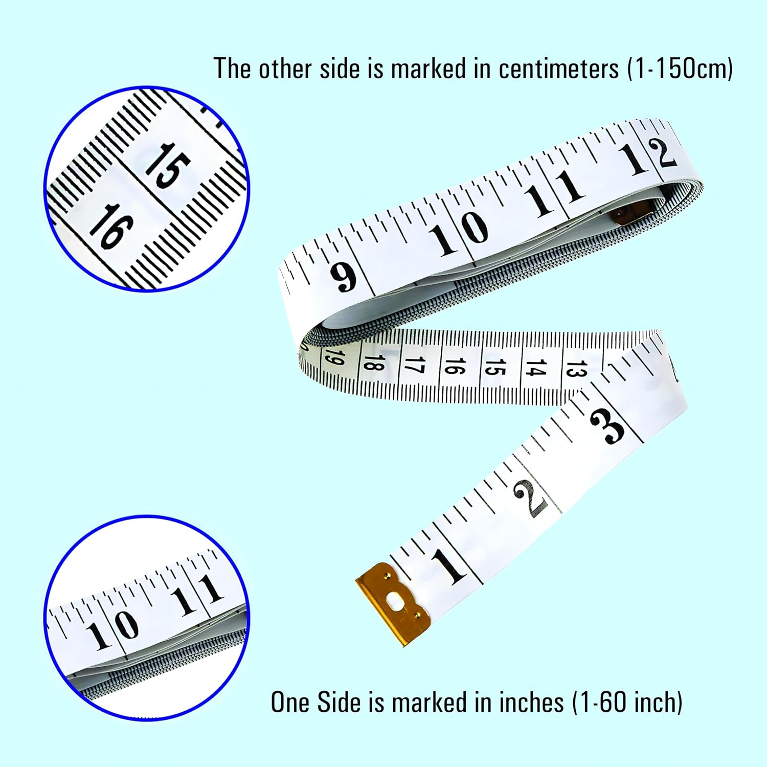 FM Mart Tape Measure, Soft Ruler Measuring Tape for Body Weight Loss, Fabric Sewing Tailor Cloth Vinyl Measurement Tape, Scale Ruler, Pink Blue Green White