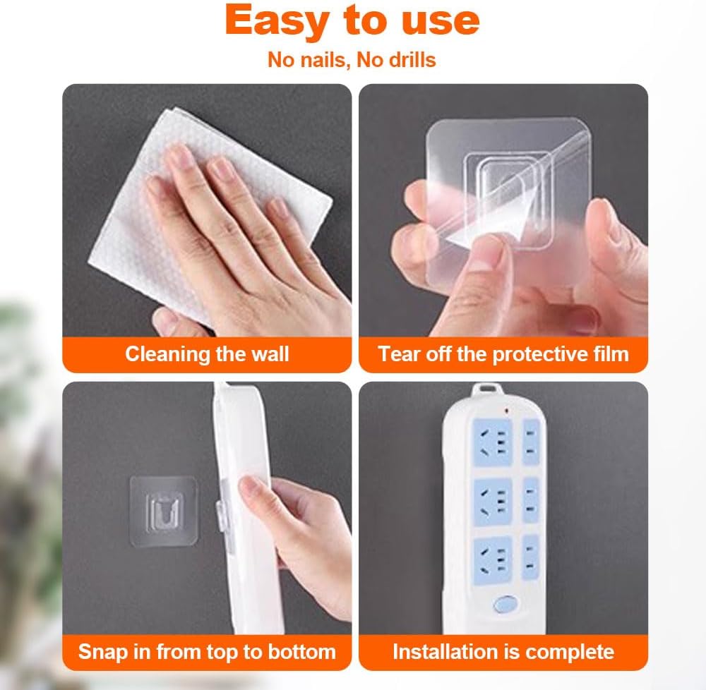 Wall Hooks,Self Adhesive Hooks - 2 / 4 / 8 /10 pairs Wall Hooks Double-Sided Adhesive Hanger Strong Transparent Hooks Suction Cup Sucker Wall Storage Holder for Kitchen Bathroo