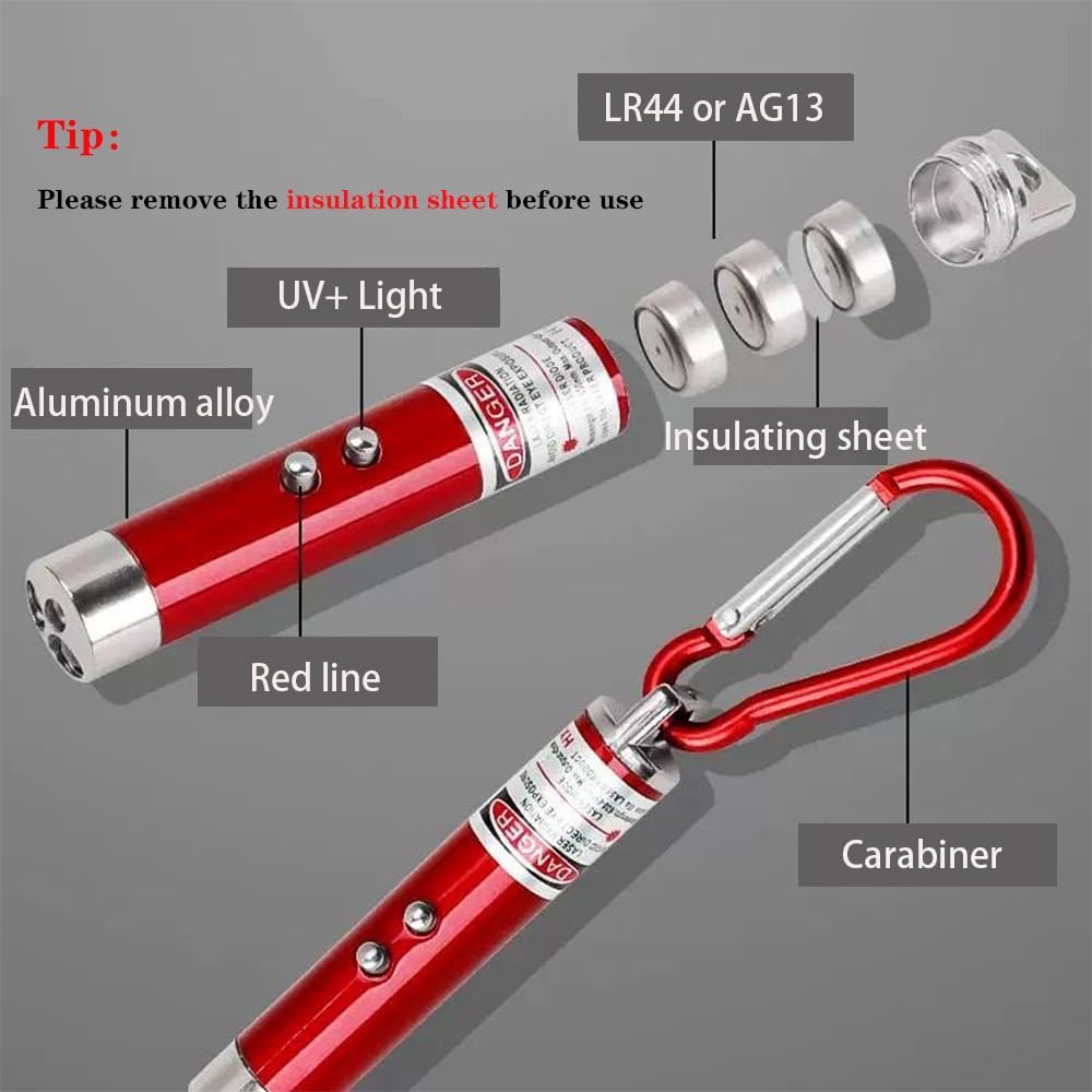 Cat Toys Laser Pointer Mini Keychain Laser Pointer LED Flashlight Dog Cat laser toy Pet Remote Control Laser Money Detector Key Chain