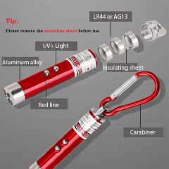 Cat Toys Laser Pointer Mini Keychain Laser Pointer LED Flashlight Dog Cat laser toy Pet Remote Control Laser Money Detector Key Chain