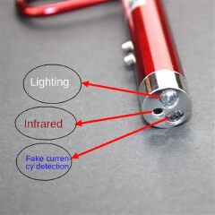 Cat Toys Laser Pointer Mini Keychain Laser Pointer LED Flashlight Dog Cat laser toy Pet Remote Control Laser Money Detector Key Chain