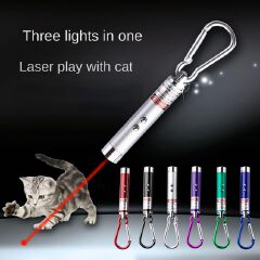 Cat Toys Laser Pointer Mini Keychain Laser Pointer LED Flashlight Dog Cat laser toy Pet Remote Control Laser Money Detector Key Chain