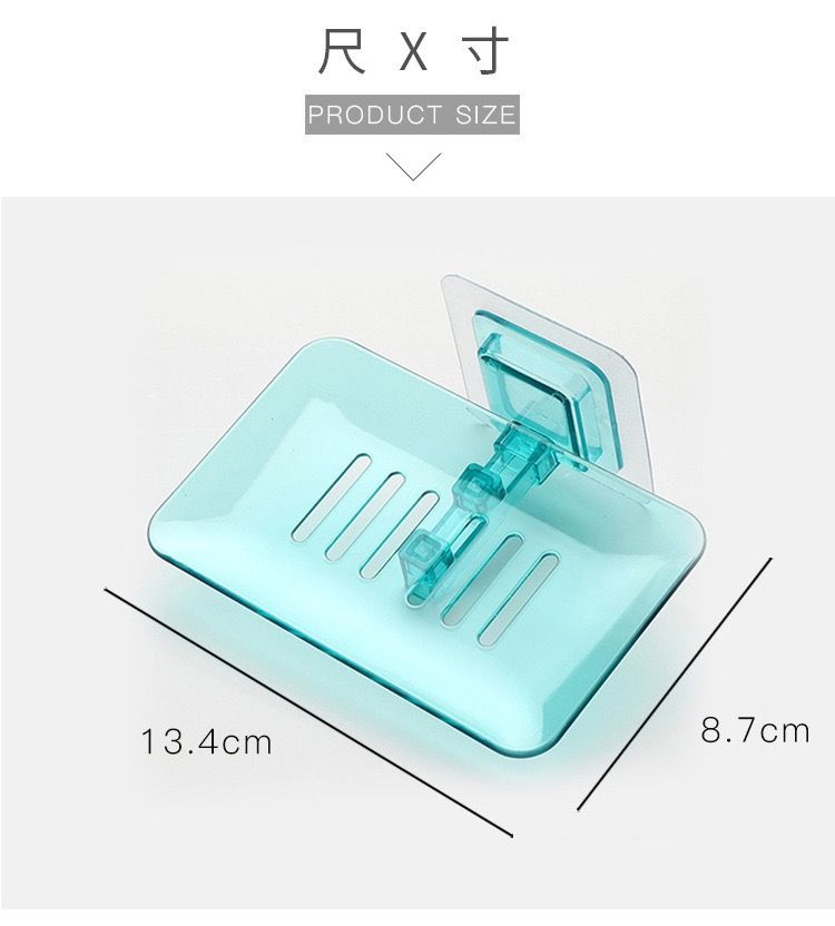 Soap Dishes, Wall-Mounted Storage Plate Tray Holder Suction Cup Soap Dish Case Transparent Drain Soap Box Storage Rack Bathroom Accessories Shelves