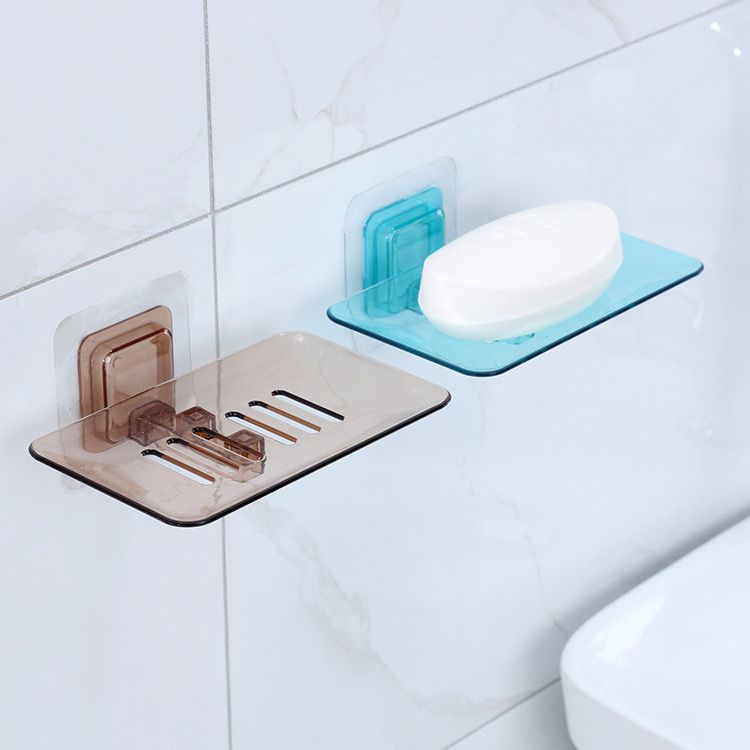 Soap Dishes, Wall-Mounted Storage Plate Tray Holder Suction Cup Soap Dish Case Transparent Drain Soap Box Storage Rack Bathroom Accessories Shelves