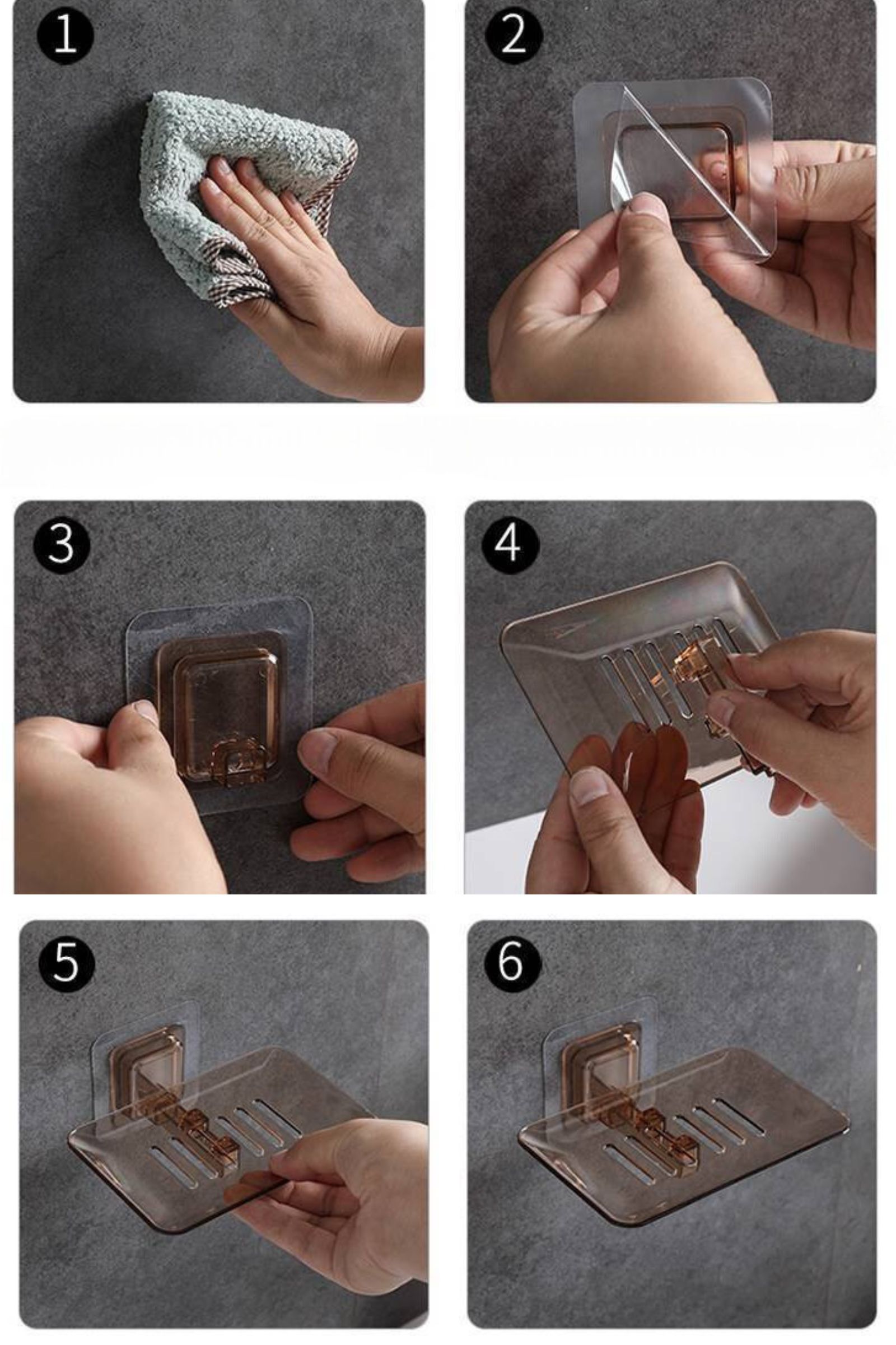 Soap Dishes, Wall-Mounted Storage Plate Tray Holder Suction Cup Soap Dish Case Transparent Drain Soap Box Storage Rack Bathroom Accessories Shelves