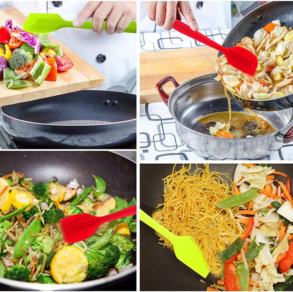 Silicone Spatulas, Rubber Spatula Heat Resistant Seamless One Piece Design Non-Stick Flexible Scrapers Baking Mixing Tool
