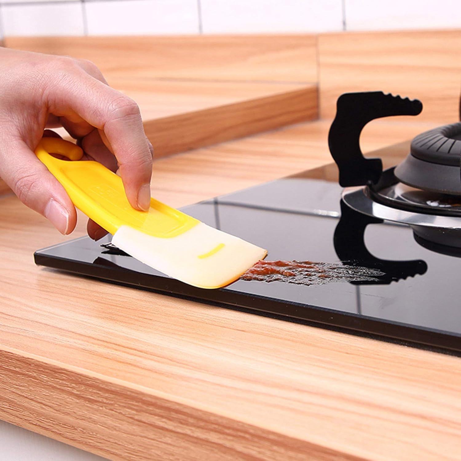 Silicone Pan Cleaning Scraper,Cleaning Bowl Scraper Dish Scraper for Kitchen Non-stick Plastic Pot Scraper Tool for Pans Pots