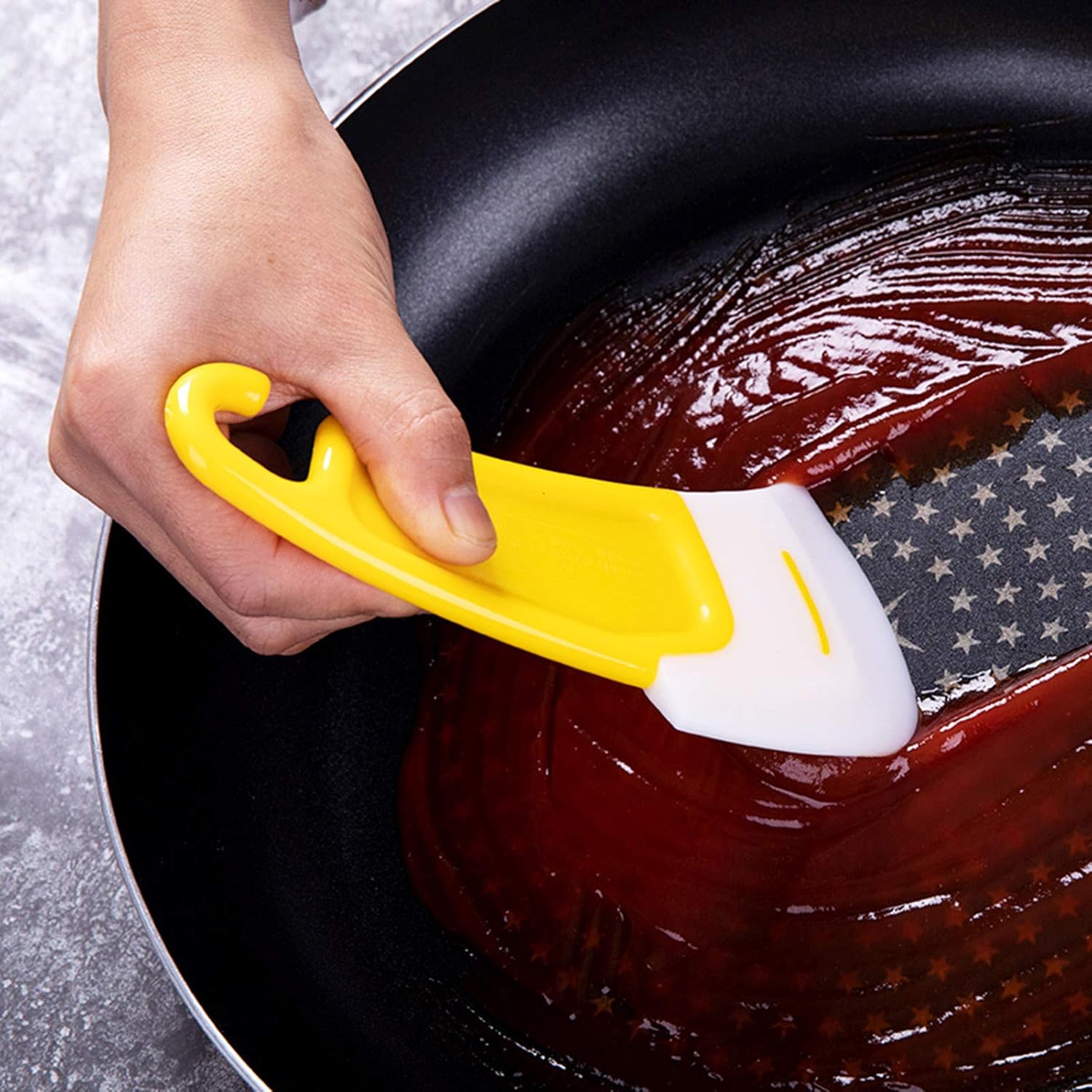 Silicone Pan Cleaning Scraper,Cleaning Bowl Scraper Dish Scraper for Kitchen Non-stick Plastic Pot Scraper Tool for Pans Pots