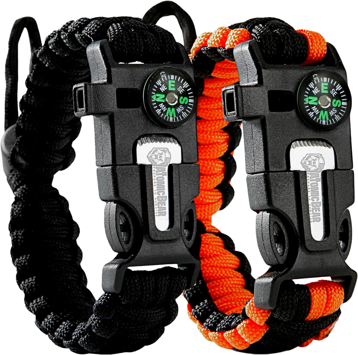 Paracord Bracelet - Adjustable - Fire Starter - Loud Whistle - Perfect for Hiking, Camping, Fishing and Hunting