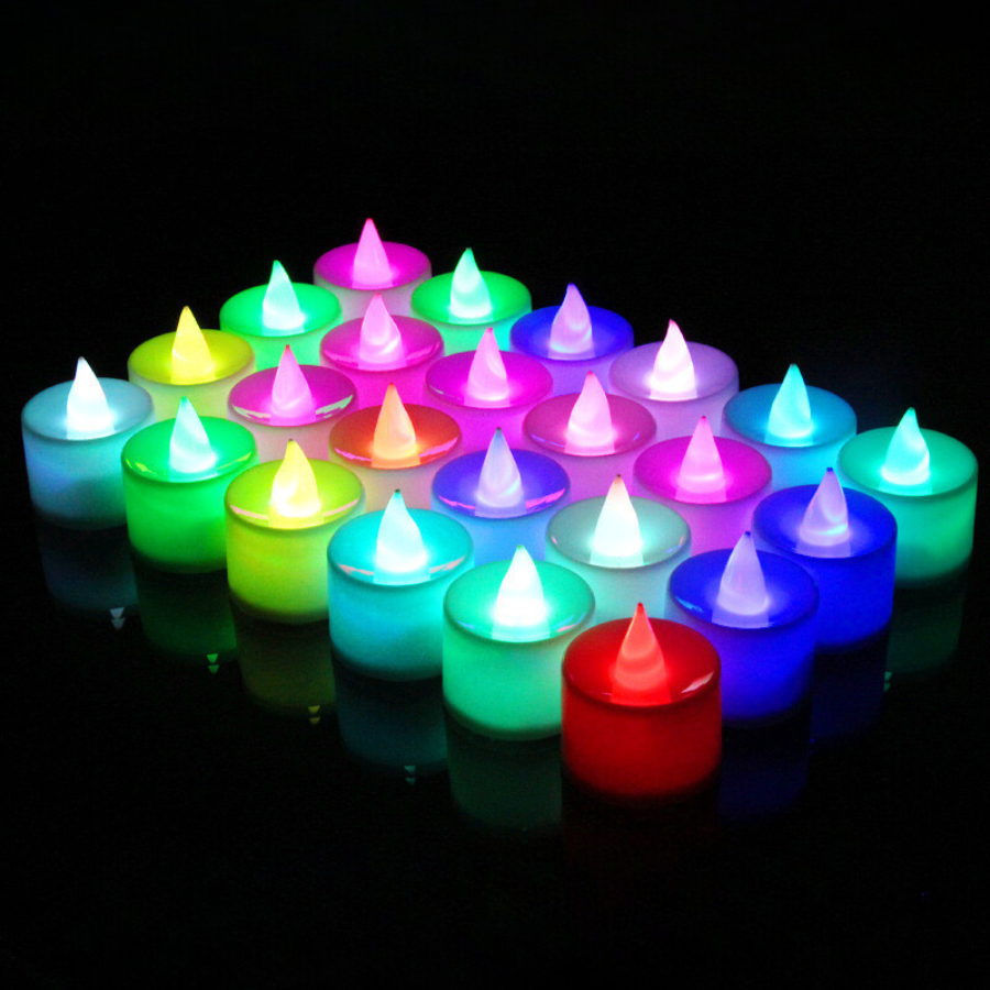 24-Pack Flameless LED Tea Lights Candles Battery Operated, Fake Electric Candles TeaLights for Votive, Aniversary, Wedding Centerpiece Table Decor, Funeral, Halloween, Christmas