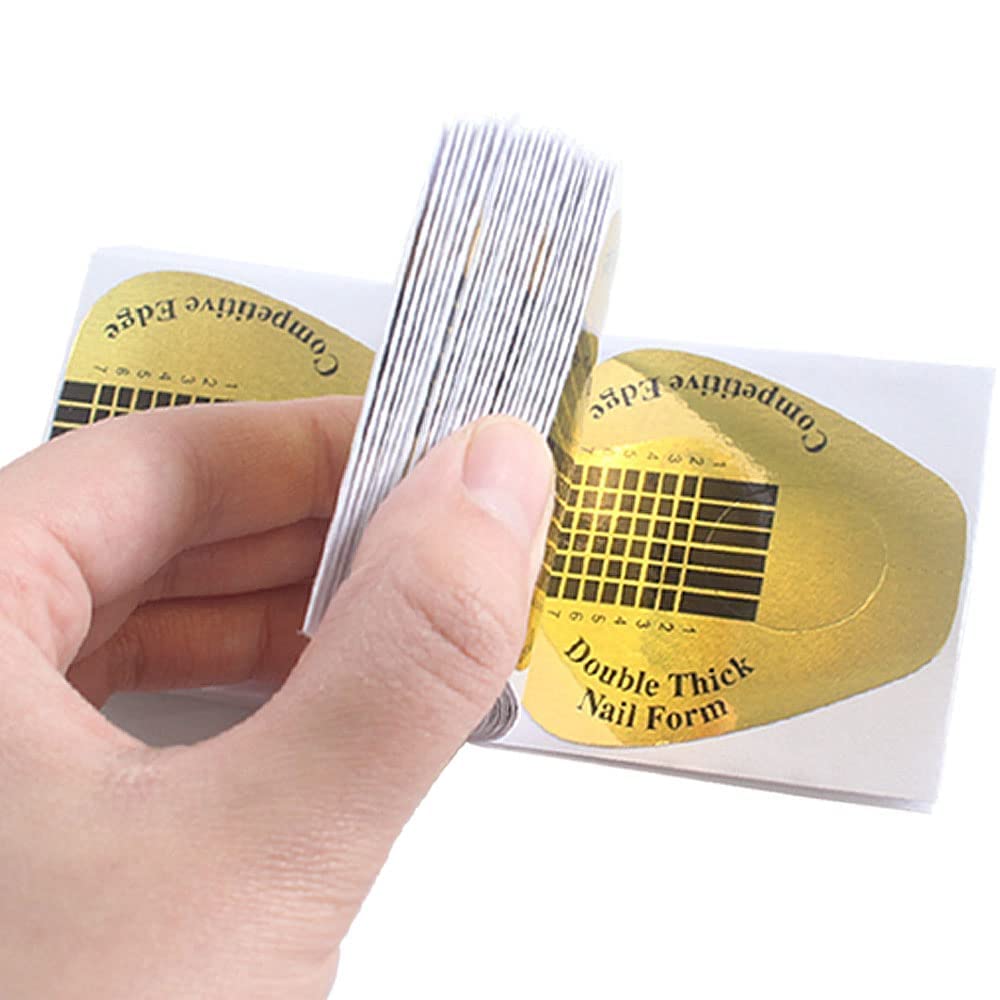 100 Pcs Acrylic Nail Forms Sticker, Thick Nail Art Tips Extension Forms, Nail Extension Tips for Beauty and Salon Nail Art Accessories