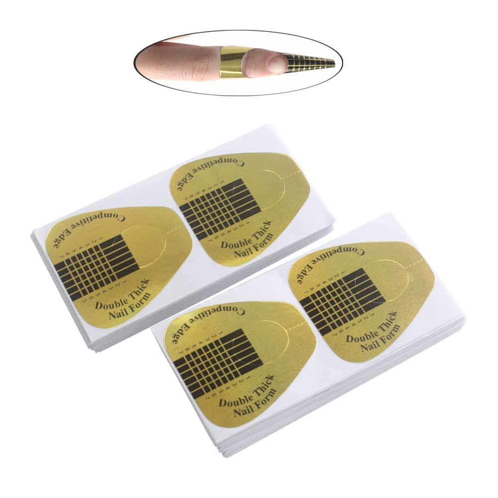 100 Pcs Acrylic Nail Forms Sticker, Thick Nail Art Tips Extension Forms, Nail Extension Tips for Beauty and Salon Nail Art Accessories