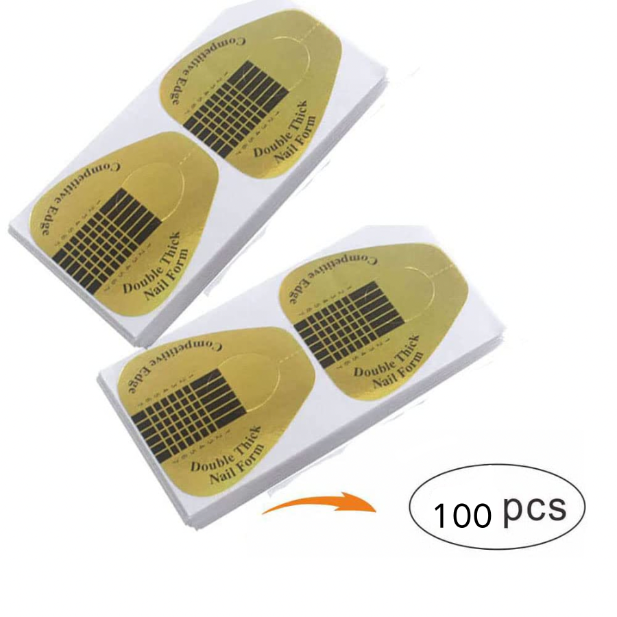 100 Pcs Acrylic Nail Forms Sticker, Thick Nail Art Tips Extension Forms, Nail Extension Tips for Beauty and Salon Nail Art Accessories