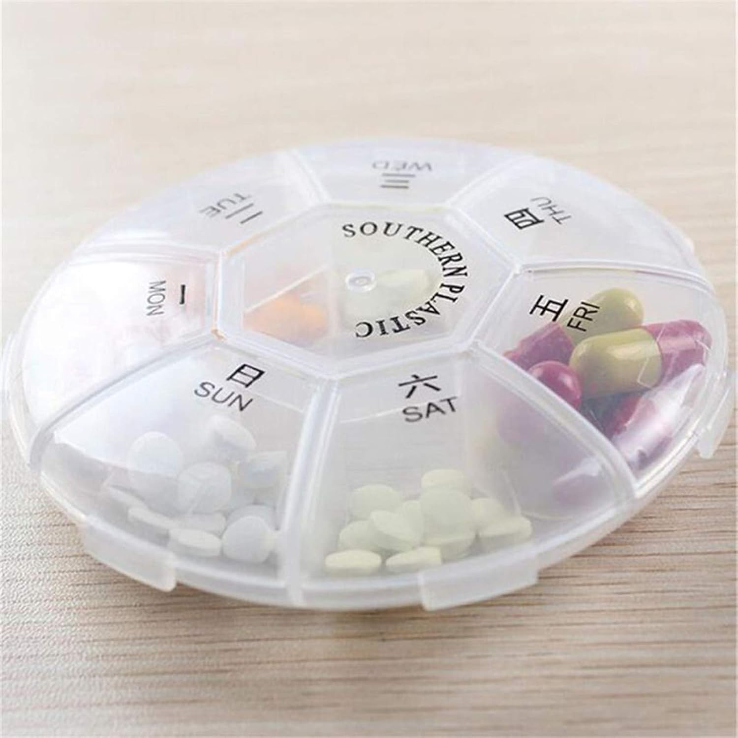 7 Grids Portable Weekly Pill Storage Box Case Container Mini Medicine Organizer