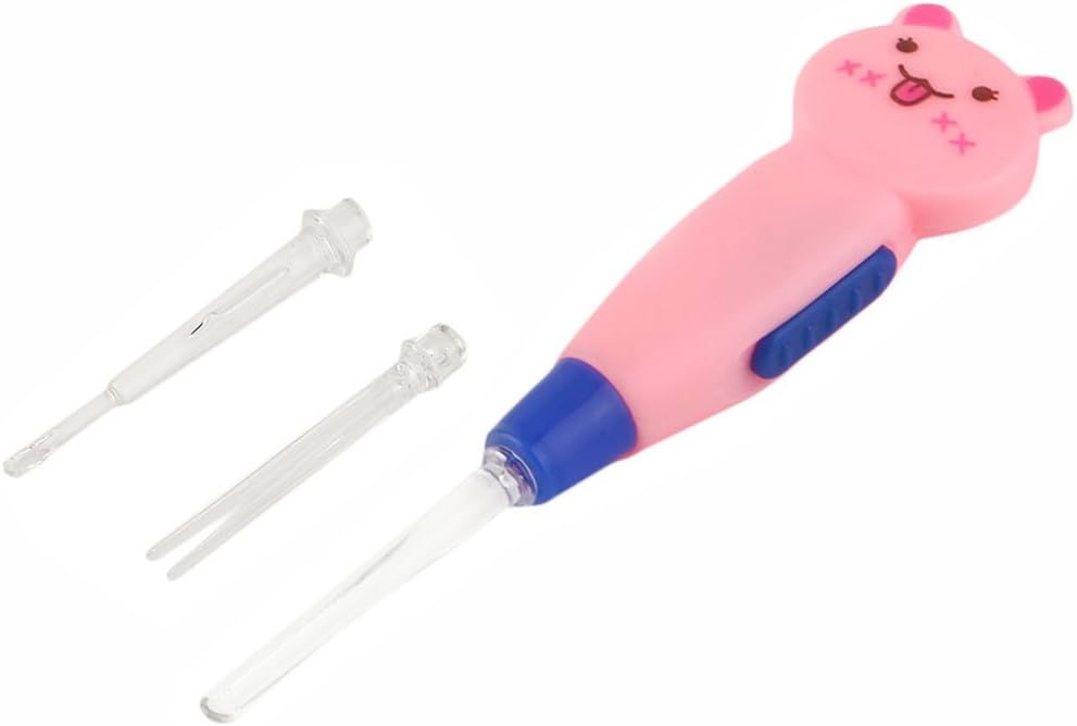Earwax Cleaner Tool Cute Kid's LED Earwax Spoon Pick Ear Curette Double End Earwax Spoon Earwax Cleaning Tool Removal