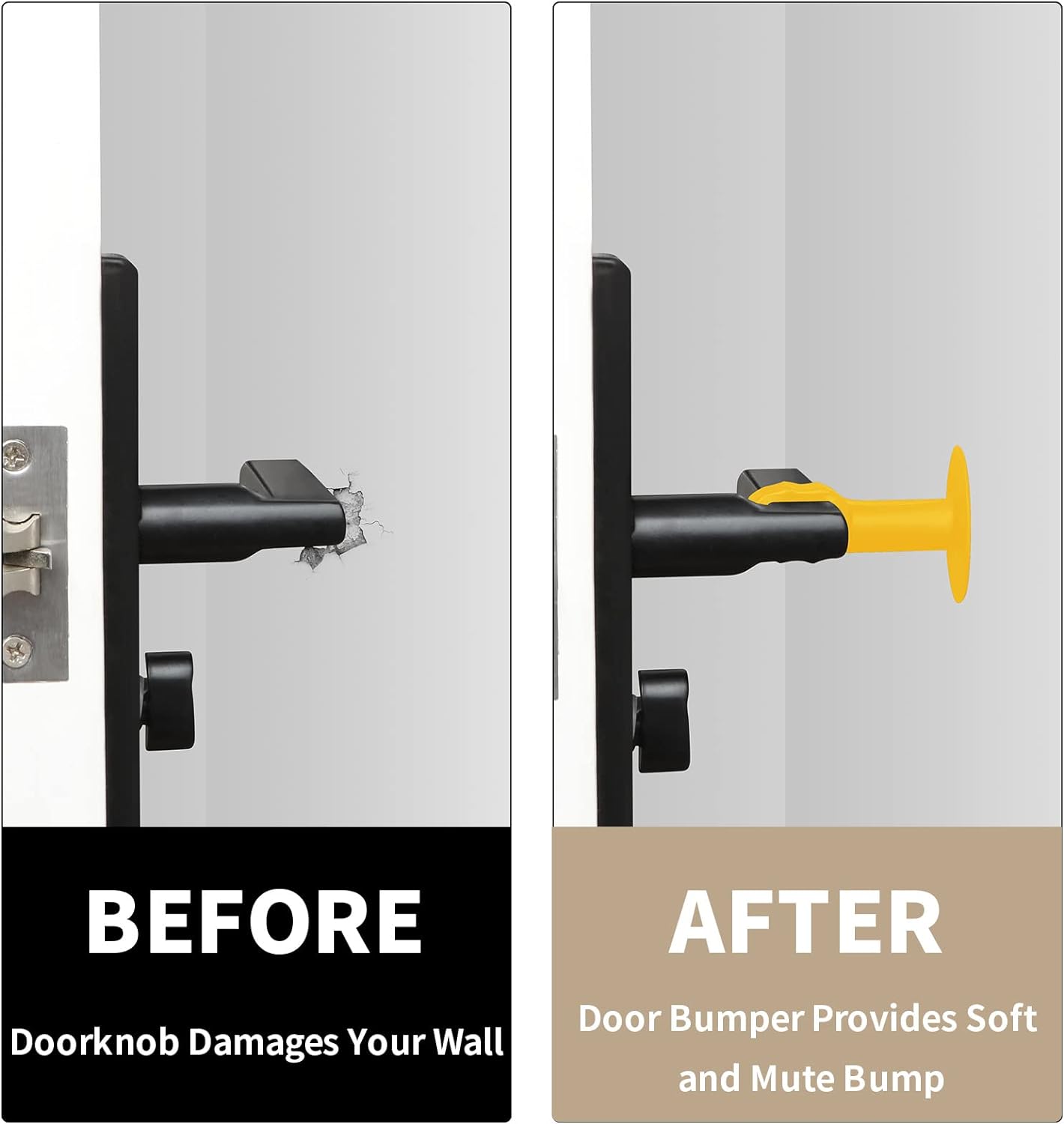 Door Stopper for Wall Mounting, Door Handle Holder, Wall Shield Cushion Protector, Door Guard Bumper Silicone Noise Silencer for Slamming Door, Quiet Catch Sound Dampening Door Knob Stop