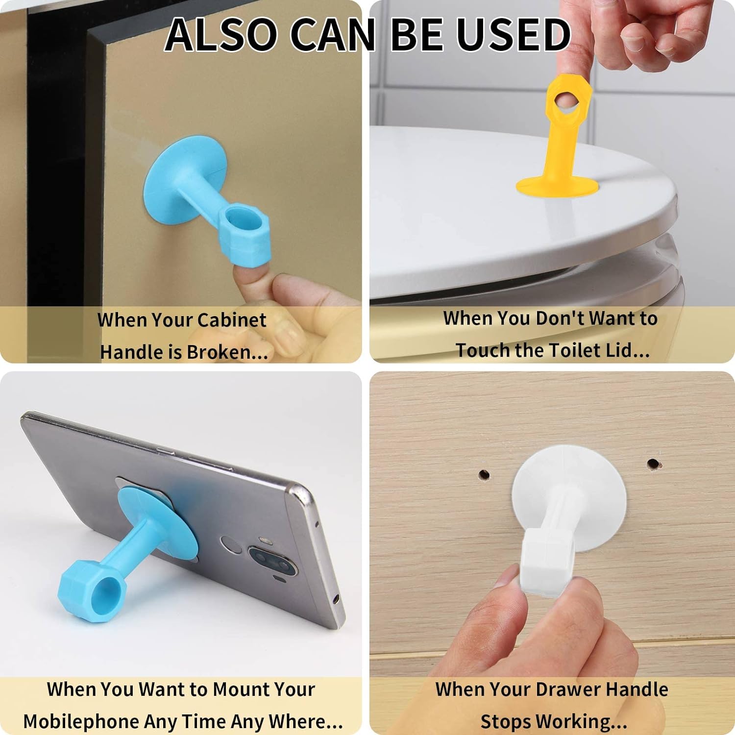 Door Stopper for Wall Mounting, Door Handle Holder, Wall Shield Cushion Protector, Door Guard Bumper Silicone Noise Silencer for Slamming Door, Quiet Catch Sound Dampening Door Knob Stop