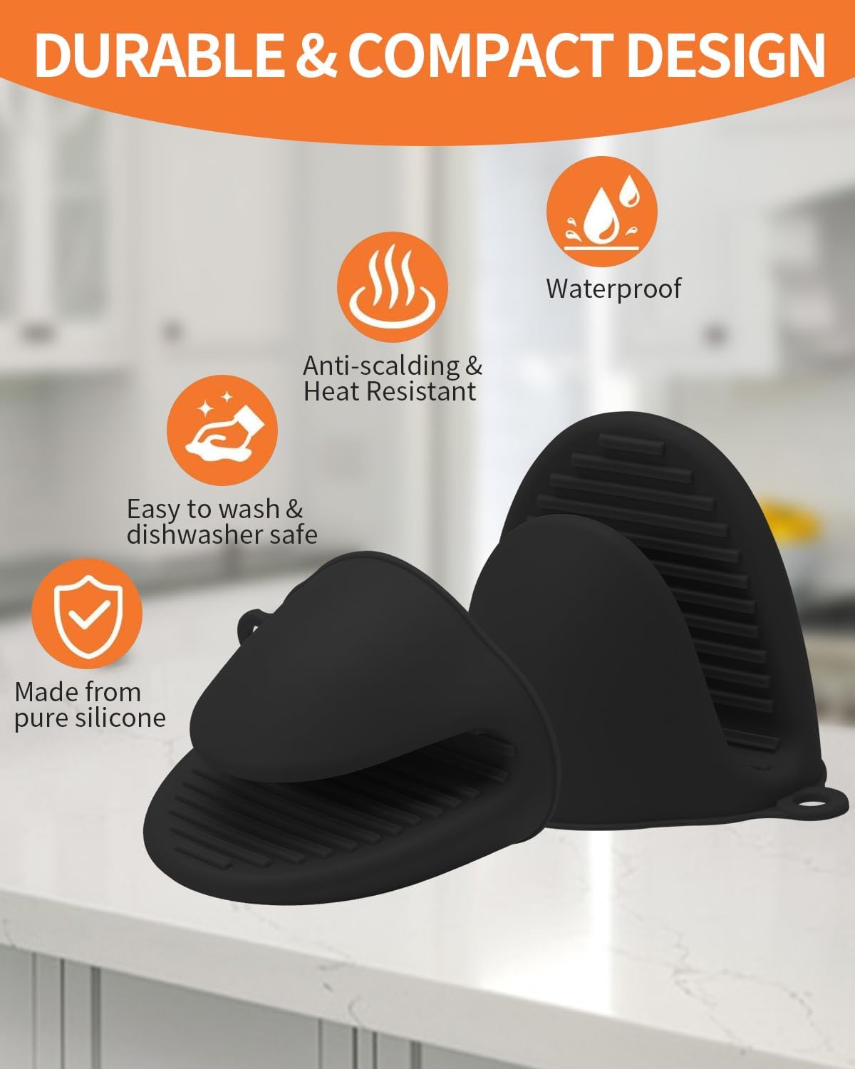 2 PCS Silicone Oven Mitts, Thicken Mini Oven Mitts Silicone Heat Resistant, Silicone Oven Gloves for Kitchen, Pinch Mitts Potholder for Kitchen Cooking & Baking
﻿