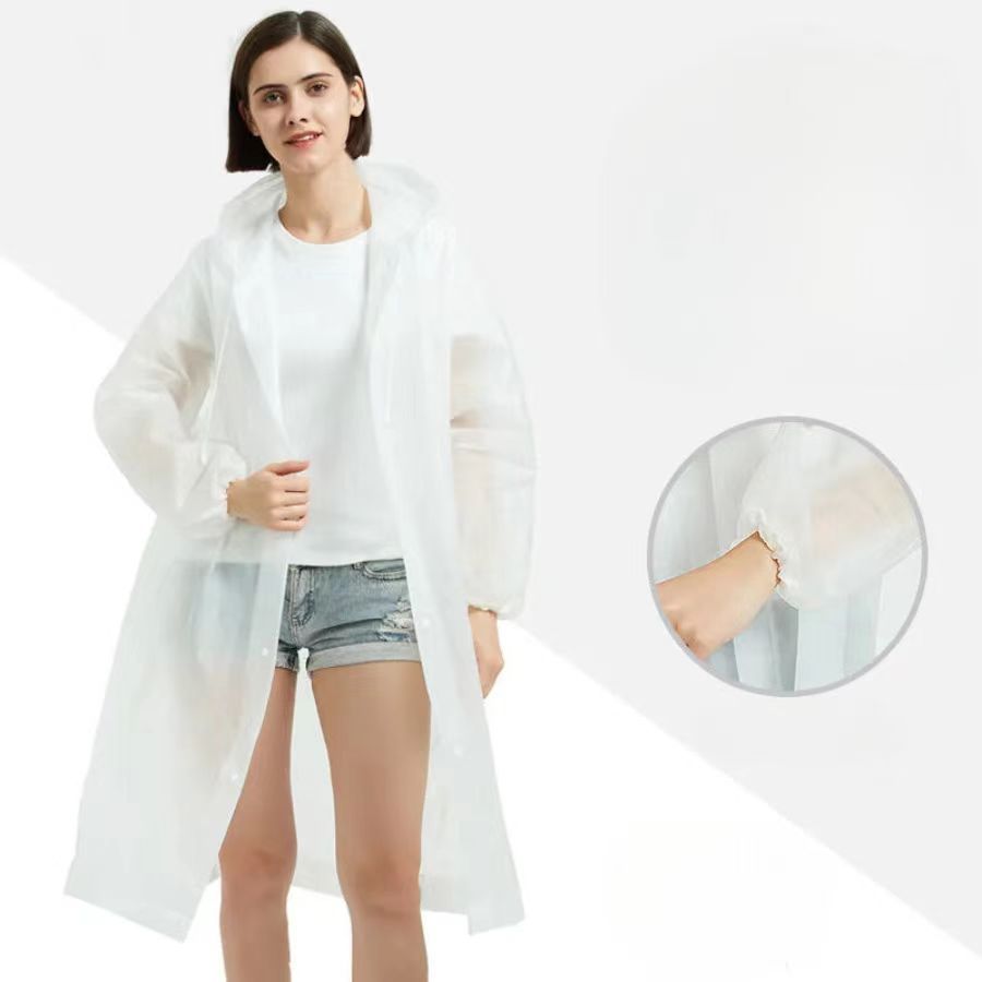 Rain Ponchos for Adults Reusable, 1 Pcs Raincoats Emergency for Women Men with Hood and Drawstring