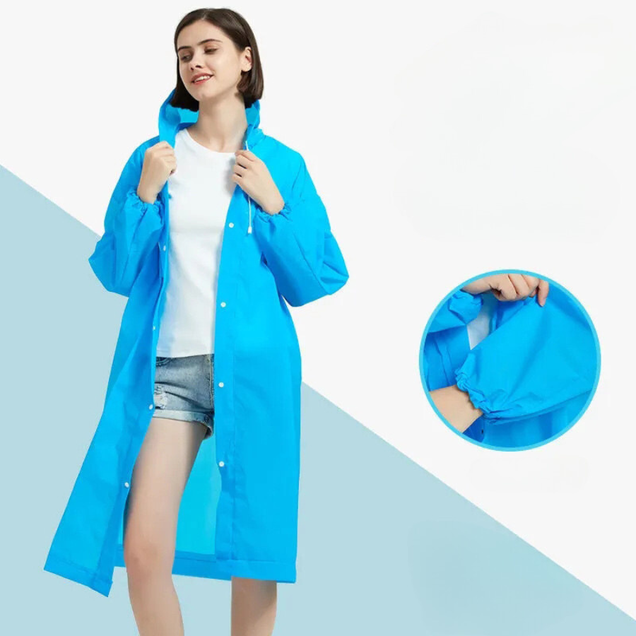 Rain Ponchos for Adults Reusable, 1 Pcs Raincoats Emergency for Women Men with Hood and Drawstring