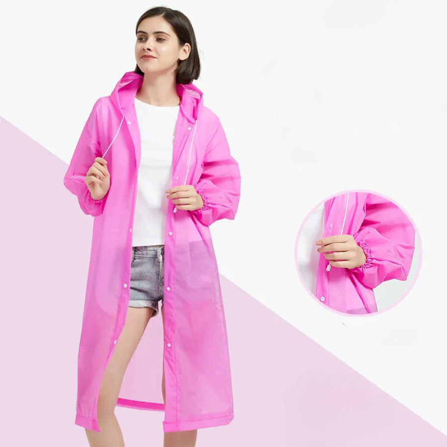 Rain Ponchos for Adults Reusable, 1 Pcs Raincoats Emergency for Women Men with Hood and Drawstring