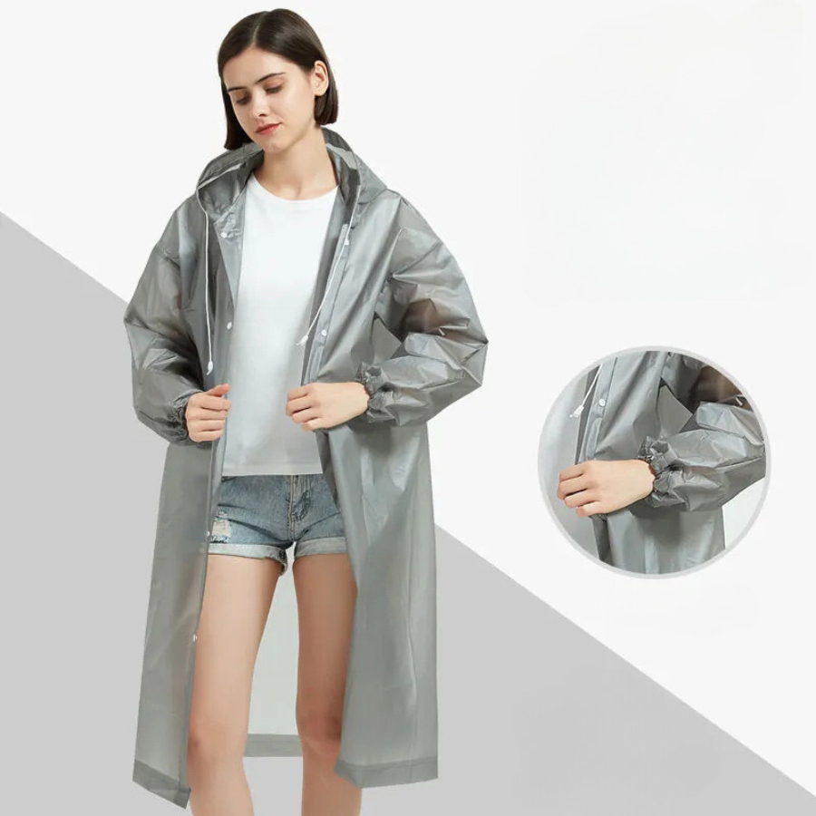 Rain Ponchos for Adults Reusable, 1 Pcs Raincoats Emergency for Women Men with Hood and Drawstring