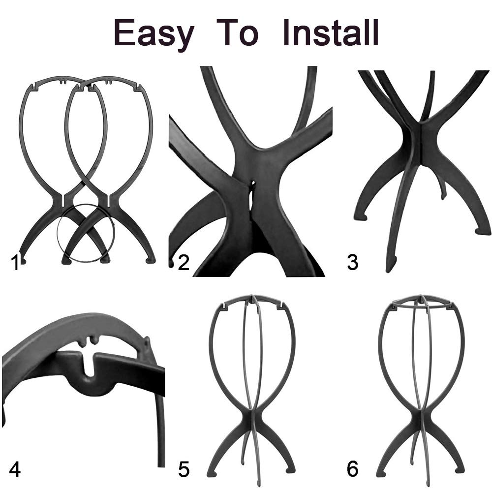 Wig Stand Portable Collapsible Holder Durable Wig Display Tool Travel Stand for All Wigs