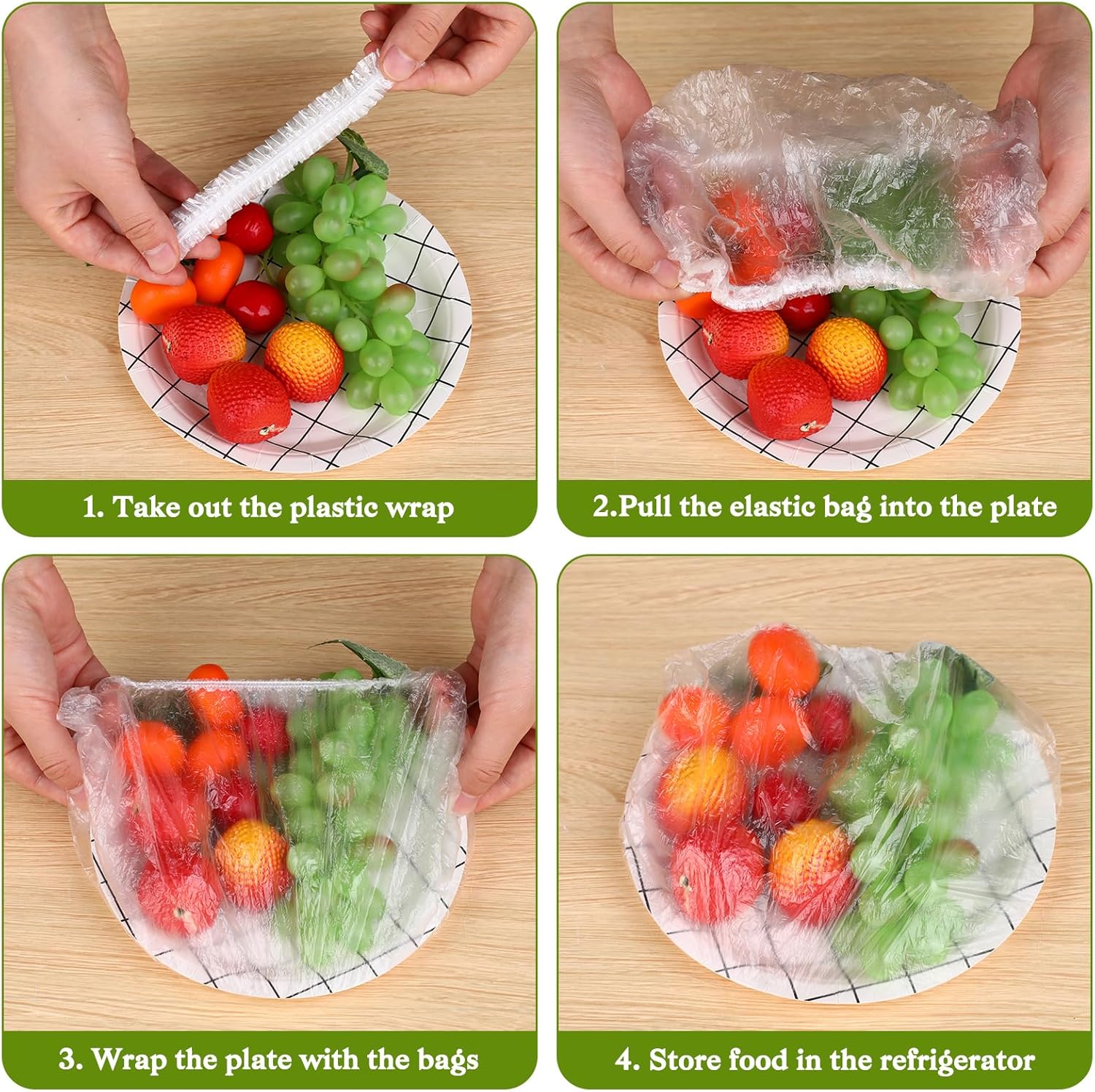 100 PCS Bowl Covers Reusable - Thickend&Sturdy Plastic Bowl Cover Elastic Food Covers Stretch Reusable Disposable Food Storage Fresh Keeping Bags Outdoor to Keep Dust Away Outdoor Party Supplies﻿