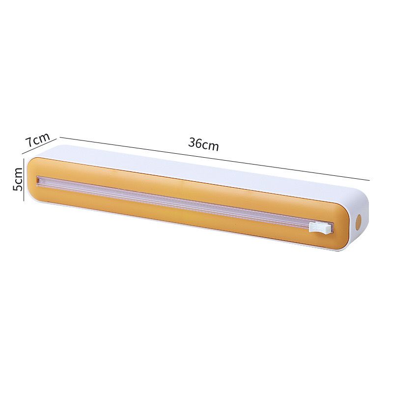Plastic Wrap Cutter, Food Freshness Dispenser Preservative Film Unwinding Cutting Foil Wax Paper Cling Wrap Kitchen Accessories Easy to Use Just Pull Press Cut and Wrap