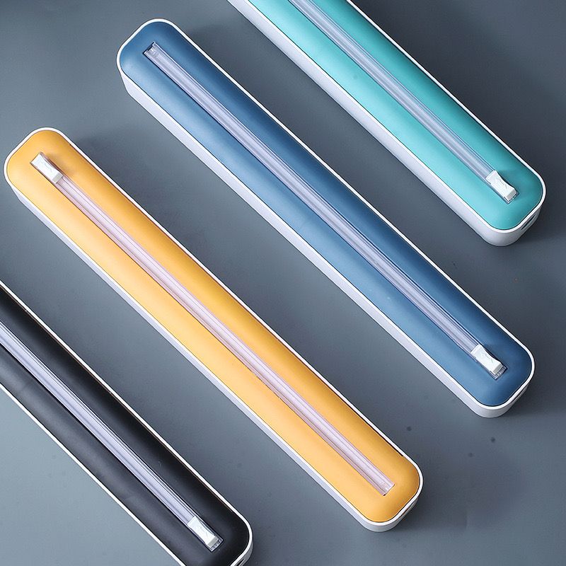 Plastic Wrap Cutter, Food Freshness Dispenser Preservative Film Unwinding Cutting Foil Wax Paper Cling Wrap Kitchen Accessories Easy to Use Just Pull Press Cut and Wrap