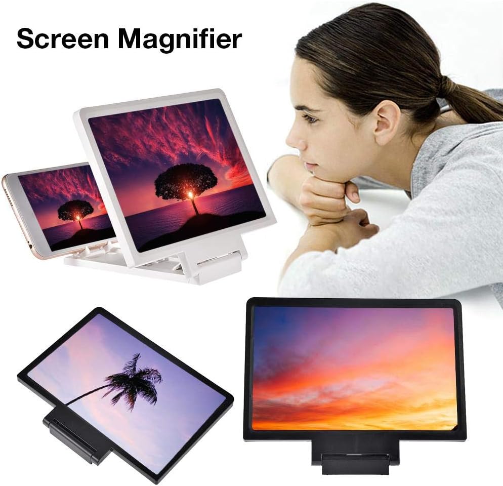Screen Magnifier for Cell Phone - Magnifying Projector Screen Enlarger for Movies, Videos and Gaming – Foldable Phone Stand with Screen Amplifier–Compatible with All Smartphones