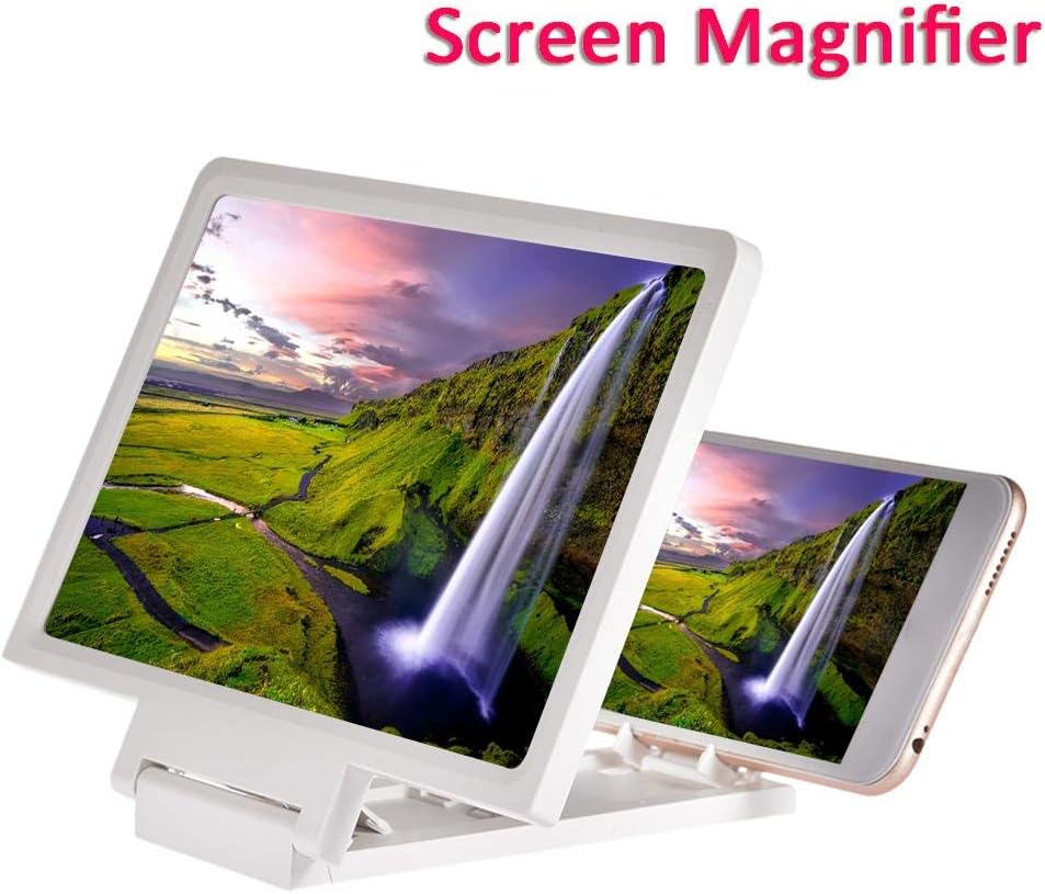 Screen Magnifier for Cell Phone - Magnifying Projector Screen Enlarger for Movies, Videos and Gaming – Foldable Phone Stand with Screen Amplifier–Compatible with All Smartphones