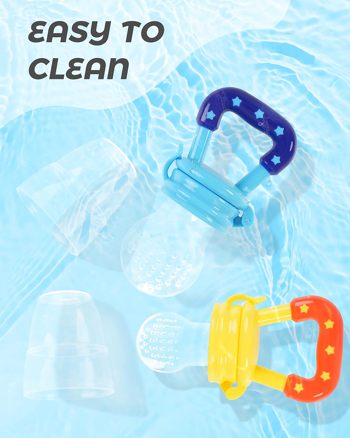 Baby Fruit Food Feeder,Teething Pacifier, Baby Fruit Pacifier Feeder, Soft Silicone Pouches, Training Massaging Toy Teether