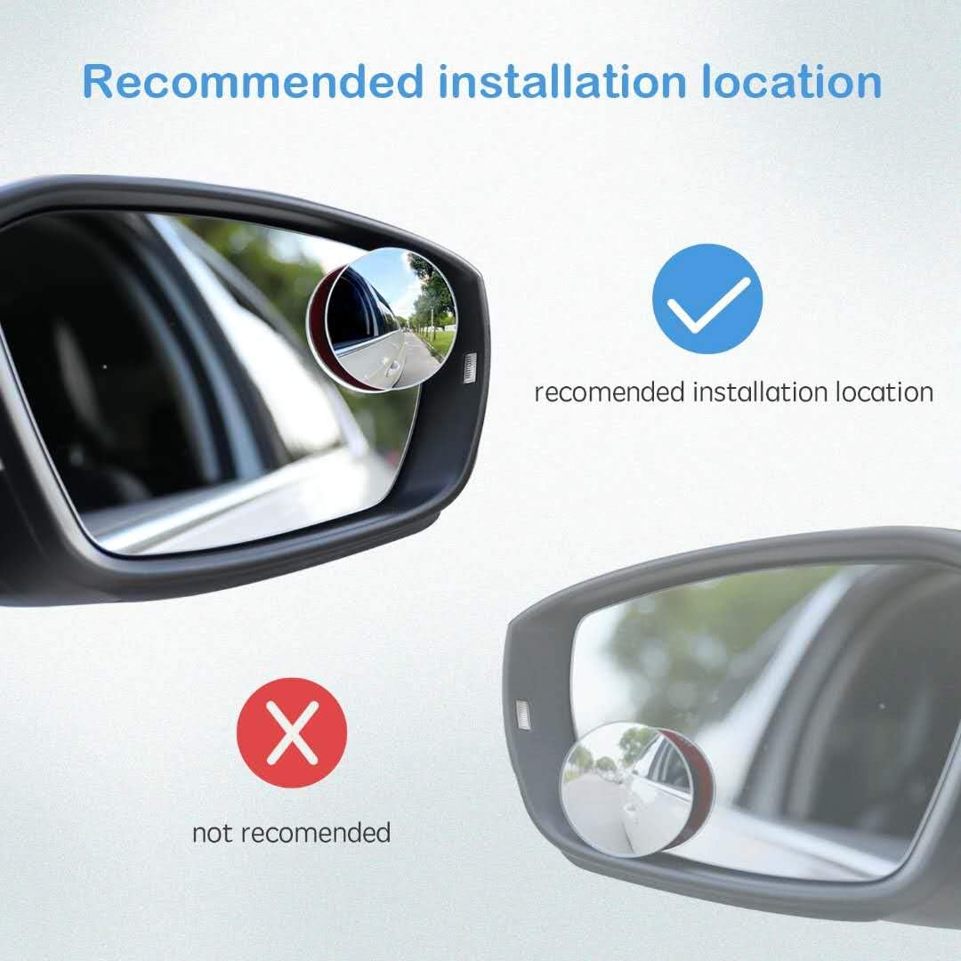2pcs Blind Spot Mirror, 360 Degree Adjustabe HD Glass, Round HD Glass Convex Rear View Mirror, for any Car, Van, Suv and Trucks.